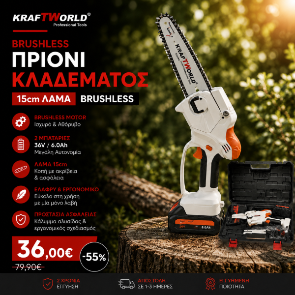 Πριόνι κλαδέματος 15cm λάμα αλυσίδας!  x1 αλυσίδες