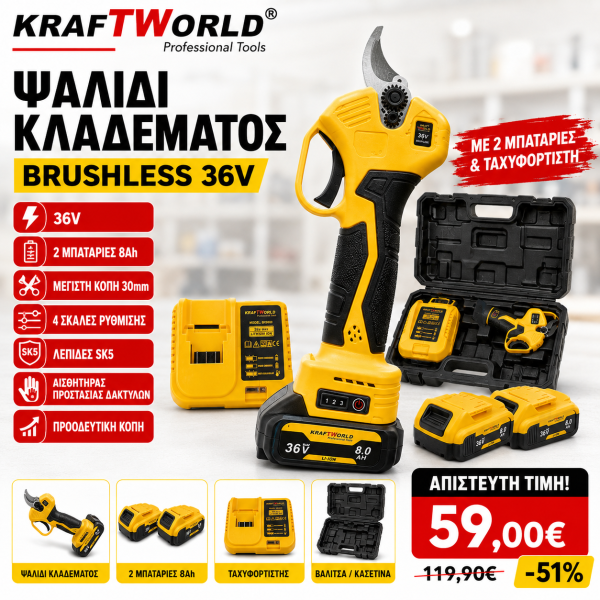 Ψαλίδι κλαδέματος kraftworld.